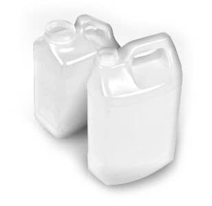 Two types of HDPE bottles ideal for packaging chemicals, pharmaceuticals, and personal care items.