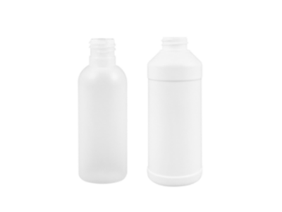 Two types of HDPE bullet & round bottles, used for packaging personal care products, lotions, creams and many other similar products.