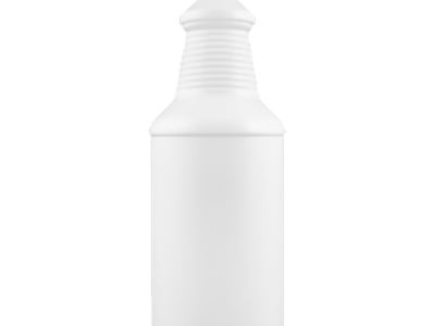 A white Carafe bottle, ideal for packaging a variety of liquids including oils, dressings, and cleaning solutions.