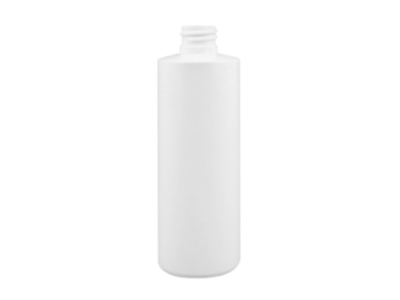 A HDPE cylinder bottle used in packaging for a wide range of liquid products.