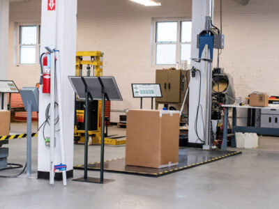 A station in the Rhino Container hazardous material testing lab.